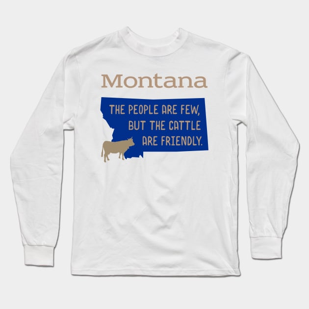 Montana and the Friendly Cattle Long Sleeve T-Shirt by donovanh